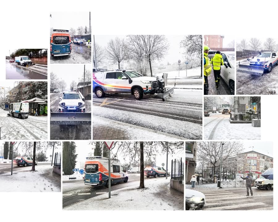 Operativo especial en Majadahonda tras nevada: se esparcieron 15.000 kg de sal y participaron más de 160 agentes locales, sanitarios y operarios municipales.