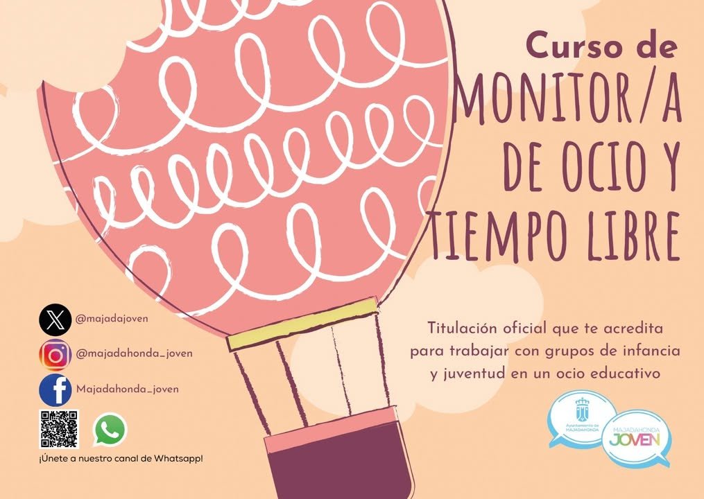📢¡Últimos días para apuntarte al Curso de Monitor de Ocio y Tiempo Libre!
👩‍🎓Titulación oficial
🗓️Del 5 de febrero al 1 de junio
❗️Plazo inscripción hasta el 29 de enero
💻
📩centrojuvenil@majadahonda.org