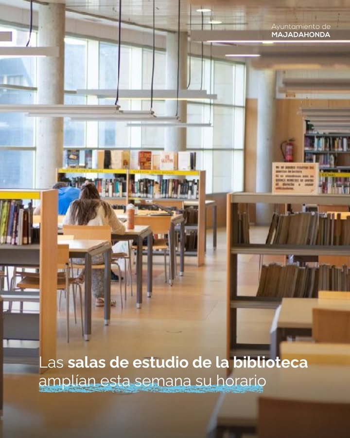 📚 Ampliación de horario en la Biblioteca Municipal «Francisco Umbral» para preparación de exámenes. 21:00 a 23:59h hasta el lunes 9 de febrero.