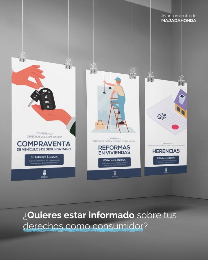 Charlas gratuitas sobre derechos de consumo en Majadahonda el 12, 25 y 26 de febrero.