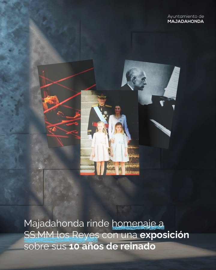 Exposición sobre 10 años de reinado de SS.MM los Reyes Felipe VI y Letizia en la Casa de la Cultura de Majadahonda del 2 al 15 de febrero.