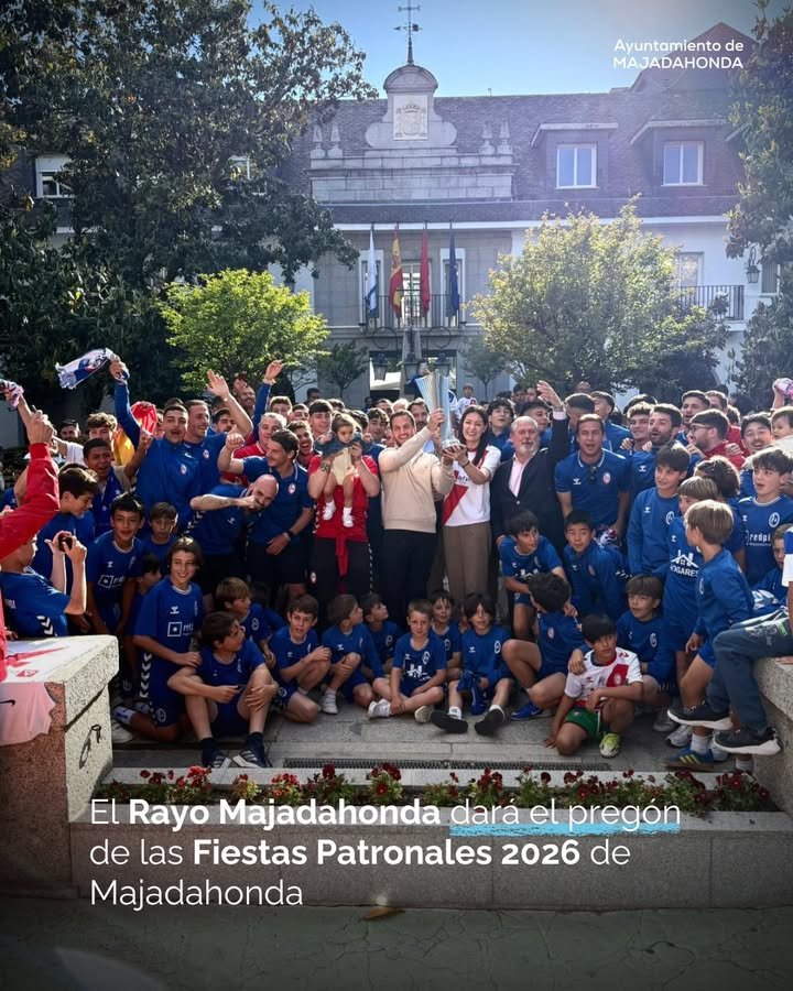 El Rayo Majadahonda será el pregonero de las Fiestas Patronales 2026. ¡Celebremos juntos su 50º aniversario! 🎉🎊.