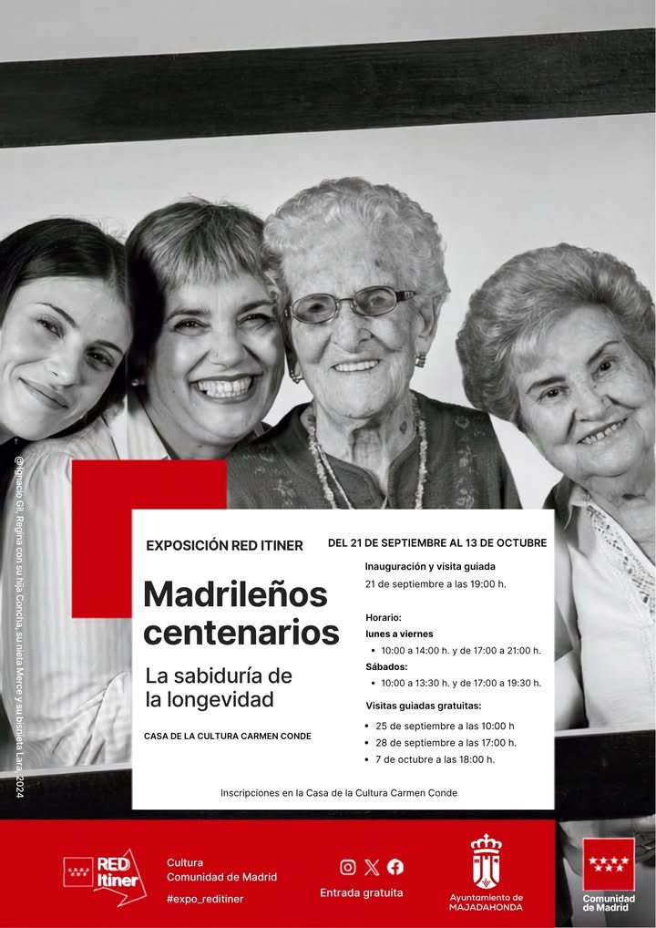 Inauguración de la exposición «Madrileños centenarios» en la Casa de la Cultura de Majadahonda